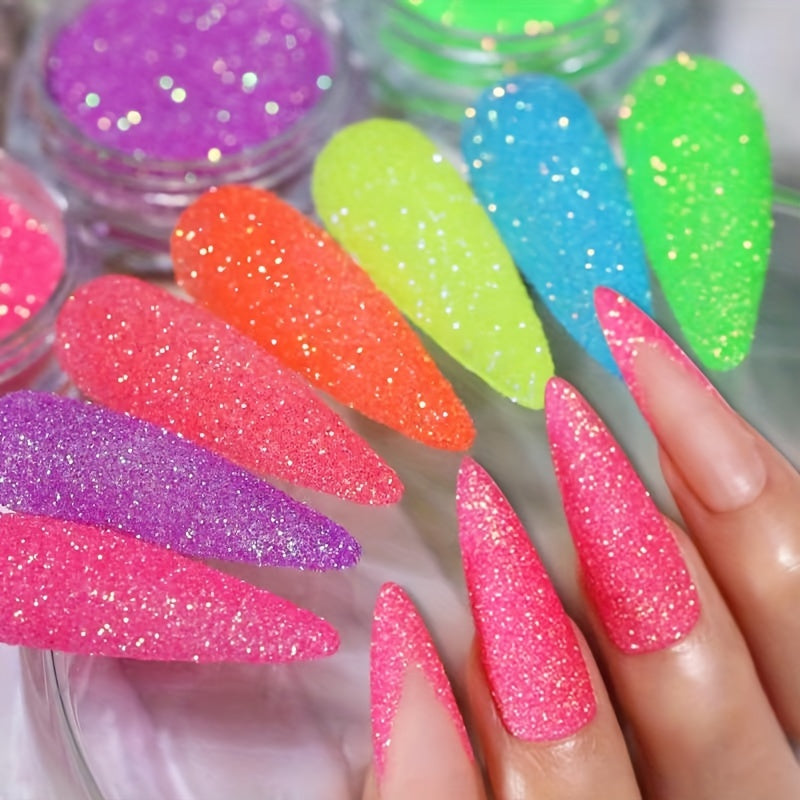 7-Piece Glow-in-the-Dark Nail Polish Set - Sparkling, Glittery, and Perfect for Nighttime Fun!